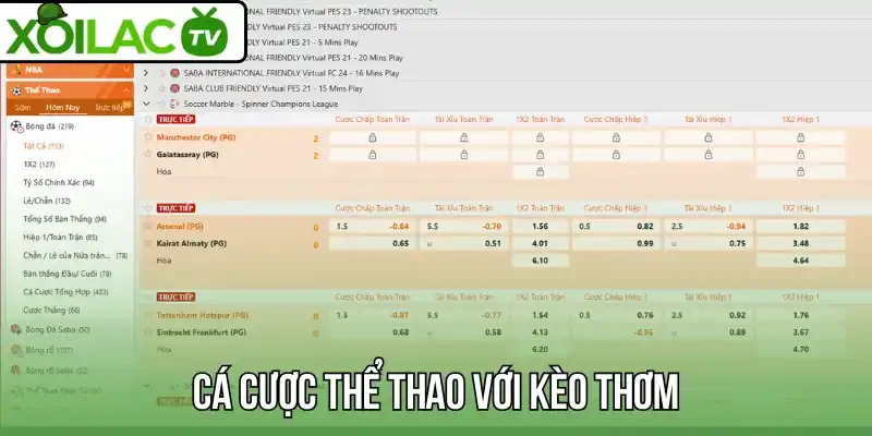 Cá cược thể thao với kèo thơm